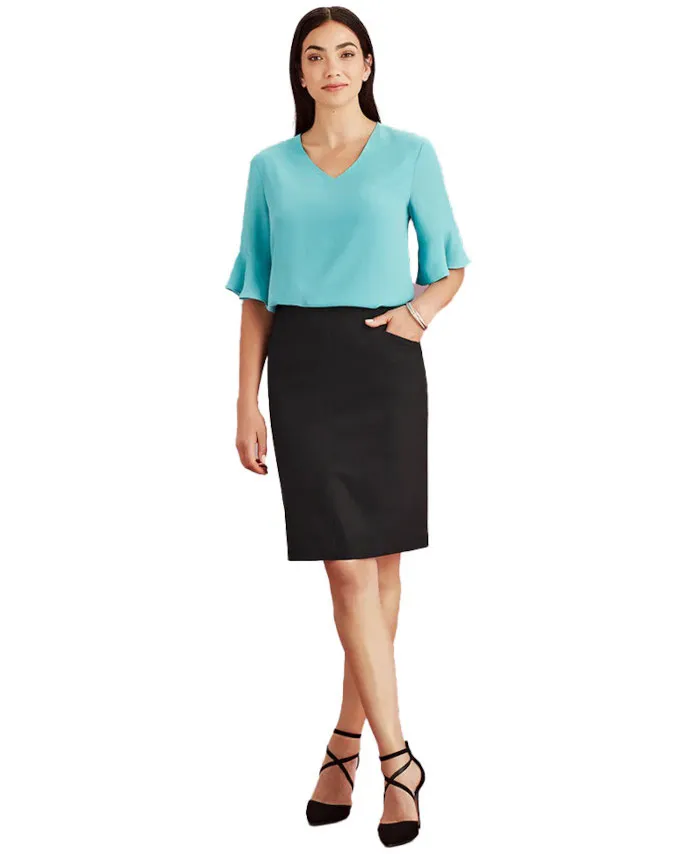 Biz Corporate Womens Bandless Pencil Skirt (20717)