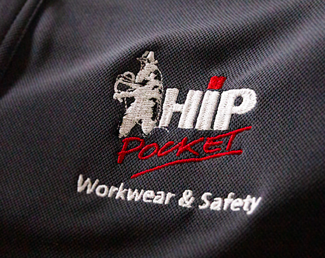 hip pocket workwear embroidery - BRING YOUR BRAND TO LIFE - hip pocket workwear & safety