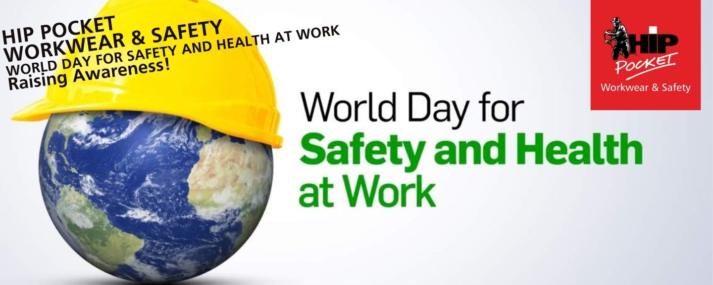 earth with hard hat - safety and health at work - banner