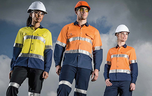 tradies men and a woman
