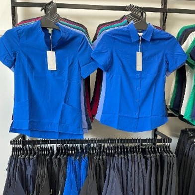 polo shirts on display