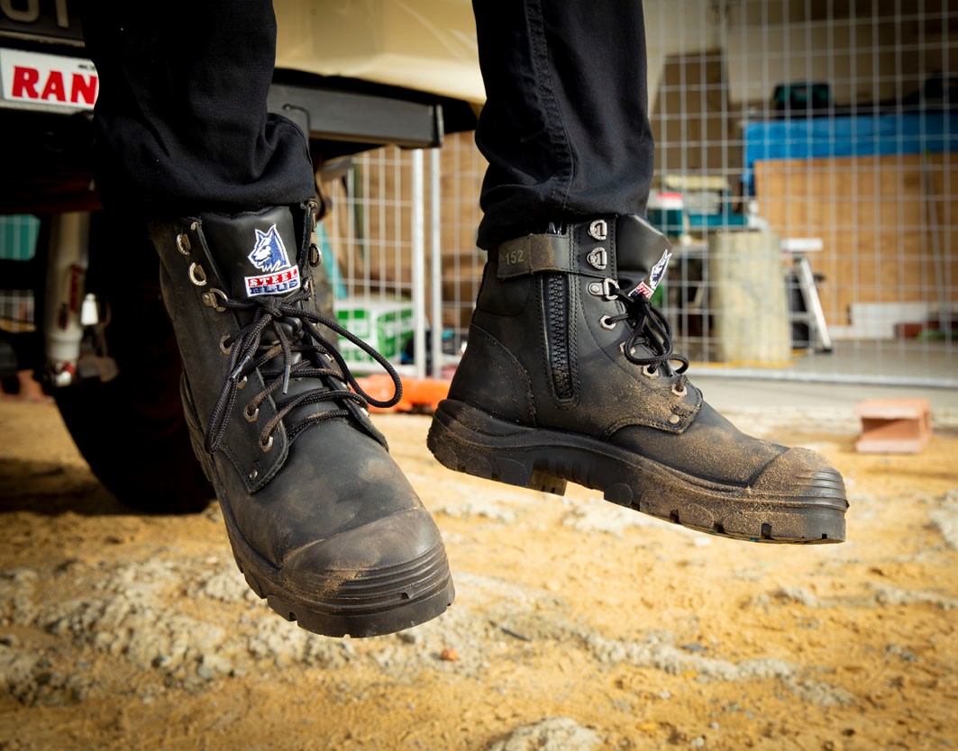 steel blue boots black - hip pocket workwear & safety