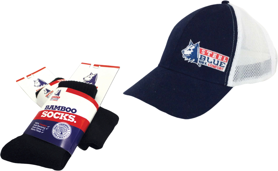 Steel Blue Socks and Hat
