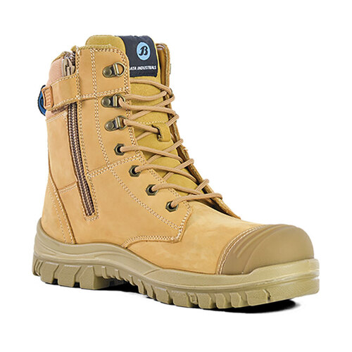 Hip Pocket Workwear - Wheat Nubuck Zip / Lace Up 150Mm Safety Boot