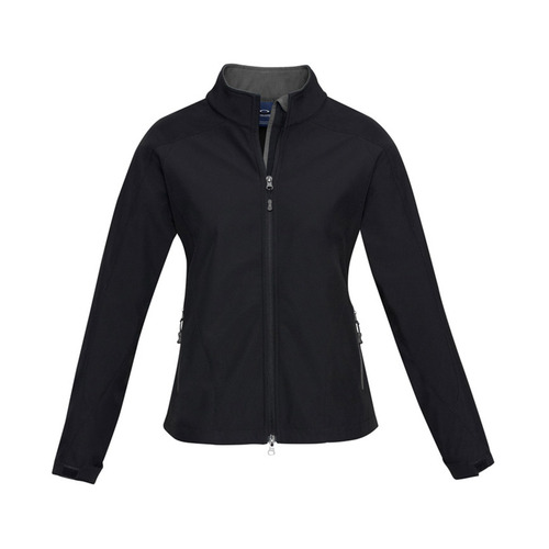 Hip Pocket Workwear - Geneva Ladies Softshell Jacket-Black / Graphite-L