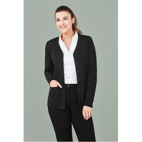 Hip Pocket Workwear - Womens Button Front Cardigan