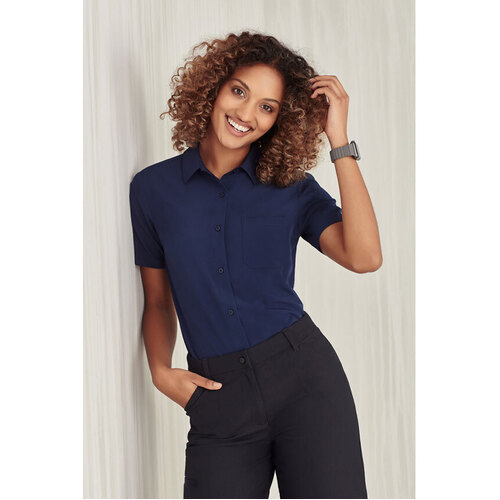 Hip Pocket Workwear - Florence Womens Plain Short Sleeve Shirt
