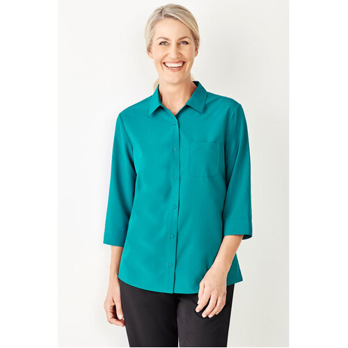 Hip Pocket Workwear - Florence Womens Plain 3/4 Sleeve Shirt