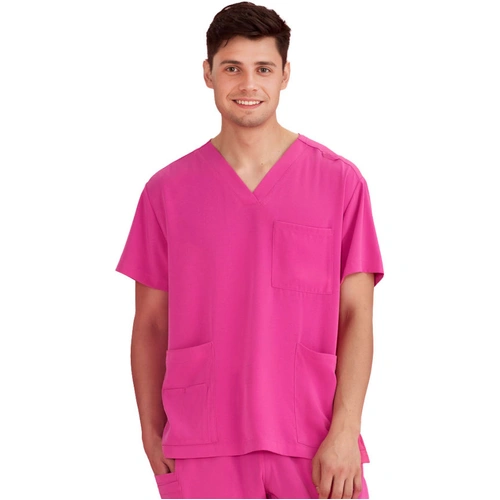 Hip Pocket Workwear - PINK RIBBON U Scrub Top