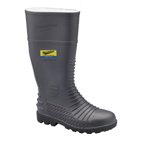Hip Pocket Workwear - 025 - Gumboots Safety - Grey comfort arch steel toe boot