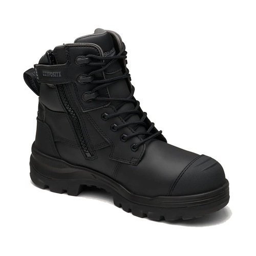 Hip Pocket Workwear - 8561 - RotoFlex - Black water-resistant leather 150mm zip side safety boot