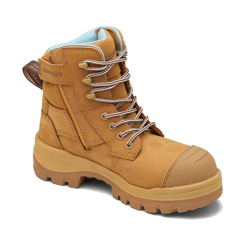 Hip Pocket Workwear - 8860 - RotoFlex - Womens Wheat water-resistant nubuck 150mm zip side safety boot
