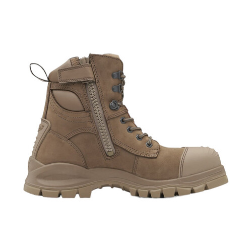 Hip Pocket Workwear - 984 - Xfoot Rubber - Stone water-resistant nubuck, 150mm zip side safety boot