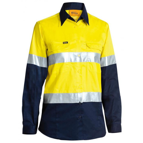 Hip Pocket Workwear - Womens 3M Taped Cool Lightweight Hi Vis Shirt - Long Sleeve