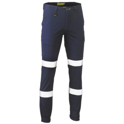 Hip Pocket Workwear - Taped Biomotion Stretch Cotton Drill Cargo Cuffed Pants