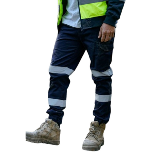 Hip Pocket Workwear - Taped Biomotion Stretch Cotton Drill Cargo Cuffed Pants