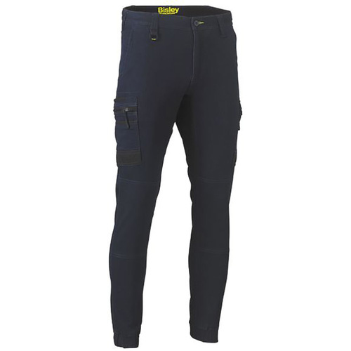 Hip Pocket Workwear - Flex And Move Stretch Denim Cargo Cuffed Pants