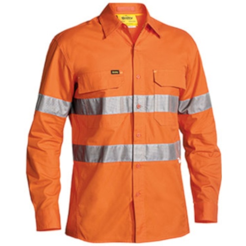 Hip Pocket Workwear - 3M Taped X Airflow™ Ripstop Hi Vis Shirt - Long Sleeve - Orange