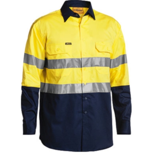 Hip Pocket Workwear - 3M Taped Cool Lightweight Hi Vis Mens Shirt - Long Sleeve