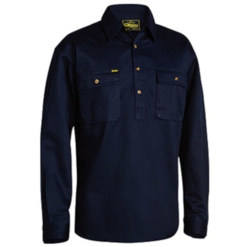 Hip Pocket Workwear - Closed Front Cotton Drill Shirt