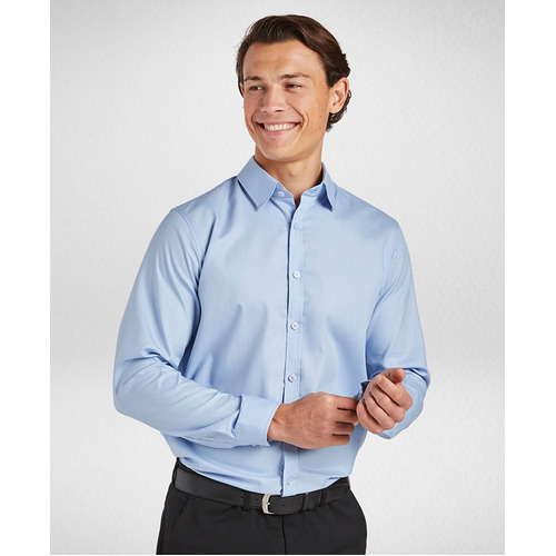 Hip Pocket Workwear - Serenity - Semi Fit Long Sleeve Shirt