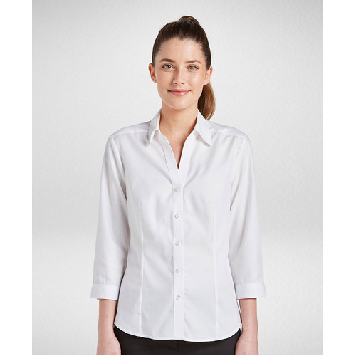 Hip Pocket Workwear - Serenity - Fitted 3/4 Sleeve Blouse