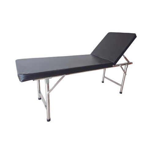 Hip Pocket Workwear - Examination Table, Stainless Steel Frame, Leather Upholstered Couch, Adjustable Head Section Up To 70 Degrees. - Gst Free