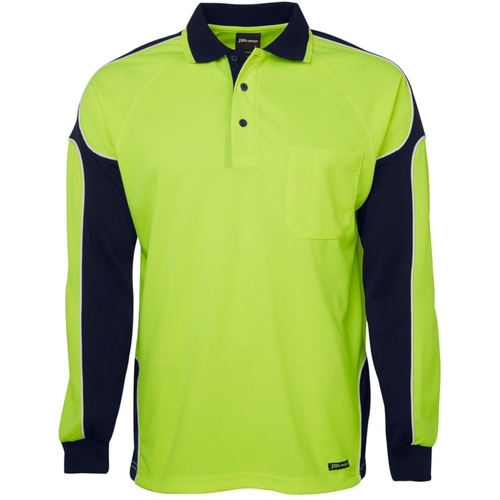 Hip Pocket Workwear - JB's HI VIS 4602.1 L/S Arm Panel Polo