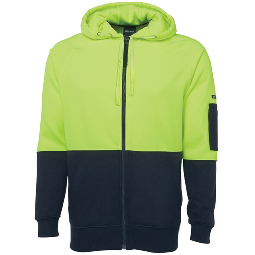 Hip Pocket Workwear - JB's Hi Vis Full Zip Fleecy Hoodie