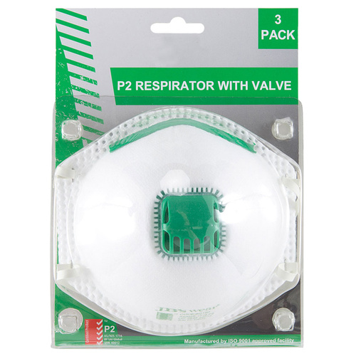 Hip Pocket Workwear - JB's Blister (3Pc) P2 Respirator With Valve