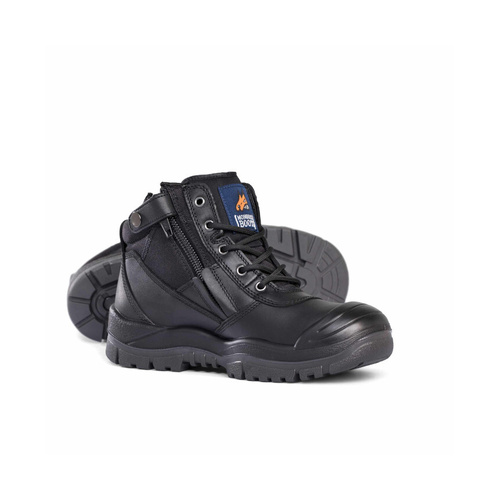 Hip Pocket Workwear - Black ZipSider Boot w/ Scuff Cap