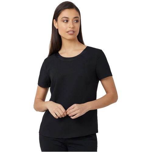 Hip Pocket Workwear - NNT - SATIN BACK CREPE SHORT SLEEVE TOP