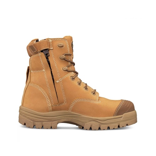 Hip Pocket Workwear - AT 45 - 150mm Zip Side Lace Up Boot - Wheat