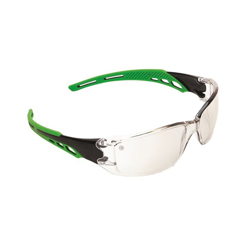Hip Pocket Workwear - Cirrus Green Arms Safety Glasses A/F Lens - Clear