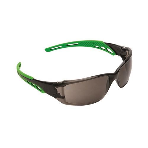 Hip Pocket Workwear - Cirrus Green Arms Safety Glasses A/F Lens - Smoke
