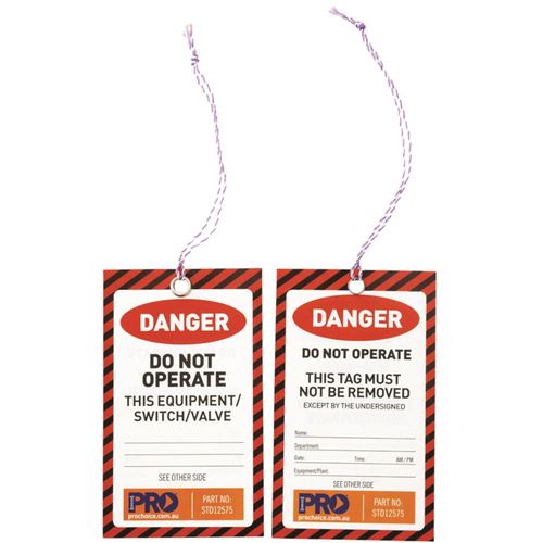 Hip Pocket Workwear - Safety Tag "DANGER" 125mm x 75mm - Pack of 100