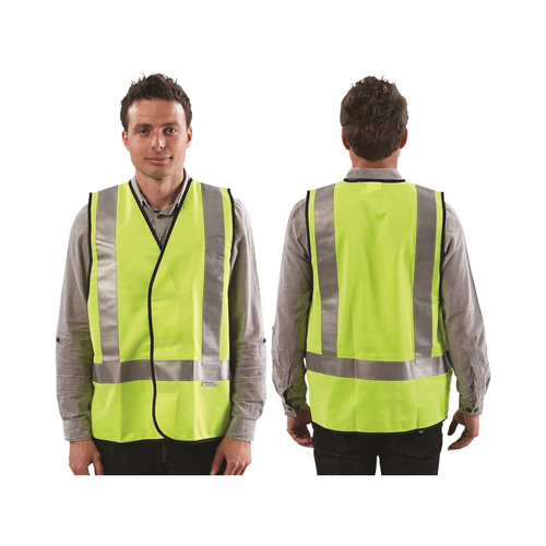 Hip Pocket Workwear - Safety Vests - Yellow Day / Night Use with H Back pattern Reflective Tape