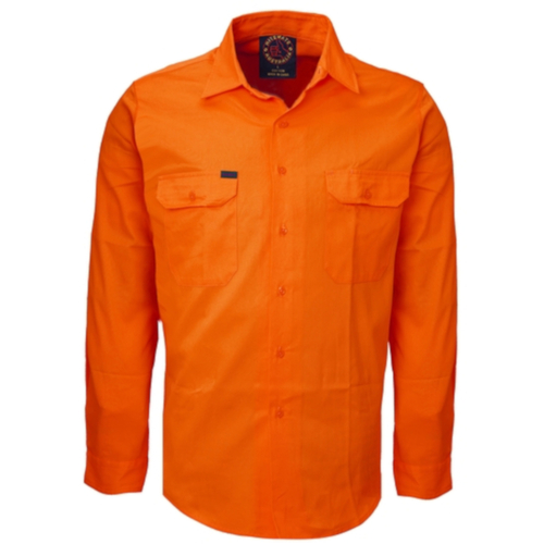Hip Pocket Workwear - Open Front Vented Shirt - Long Sleeve