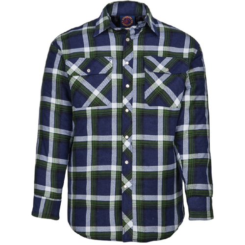 Hip Pocket Workwear - Open Front Flannelette Quilted Shirt