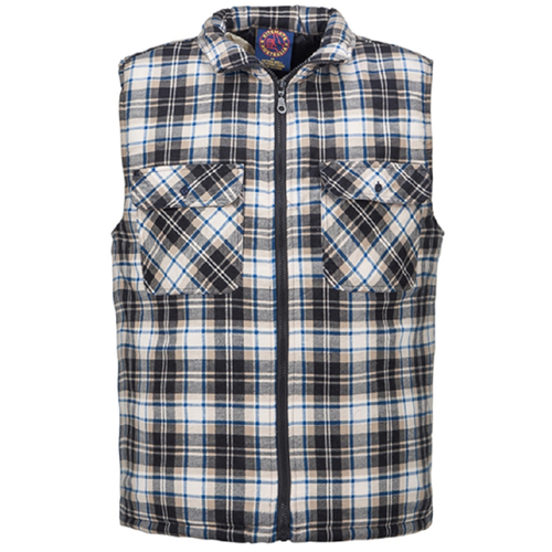 Zipper Front Flannelette Vest Quilted | Workwear | Ritemate Workwear