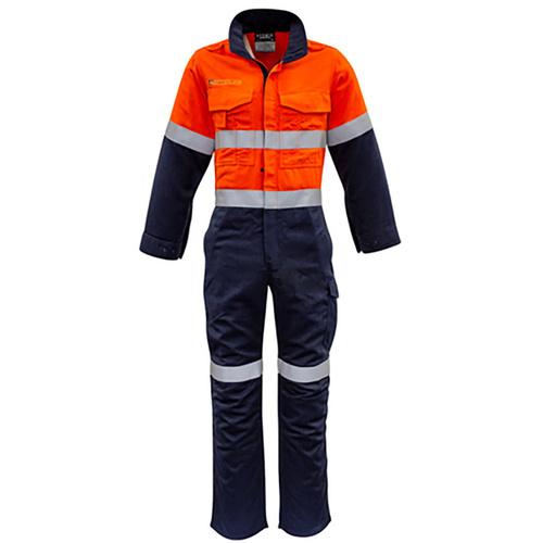 Hip Pocket Workwear - Fire Armour - Mens Orange Flame HRC 2 Hoop Taped Spliced Overall