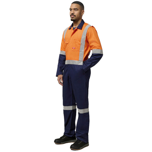 Hip Pocket Workwear - Foundations - Hi-Visibility Two Tone Cotton Drill Coverall with 3M Tape