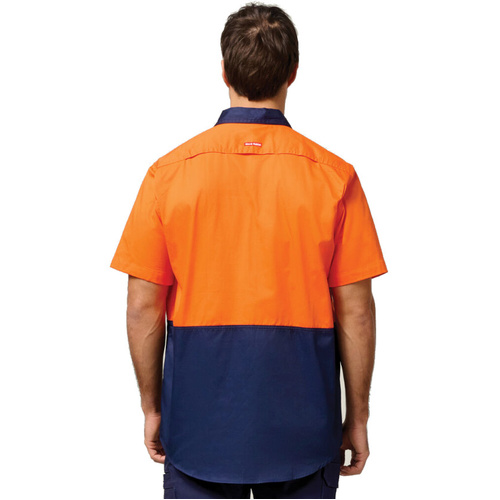 Hip Pocket Workwear - Core - Mens S/S L/weight 2 tone Ventilated Shirt