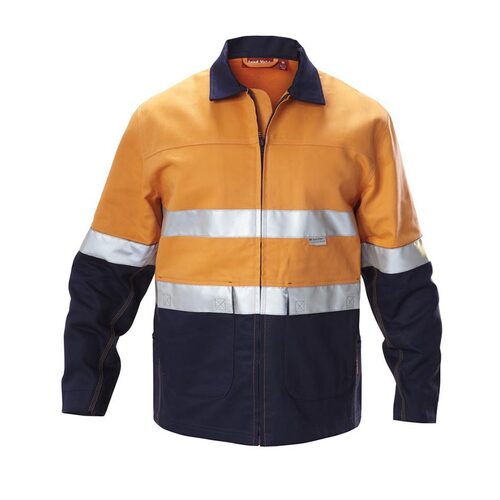 Hip Pocket Workwear - Core - Hi-Vis Two Tone Cotton Drill Work Jacket with 3M Tape