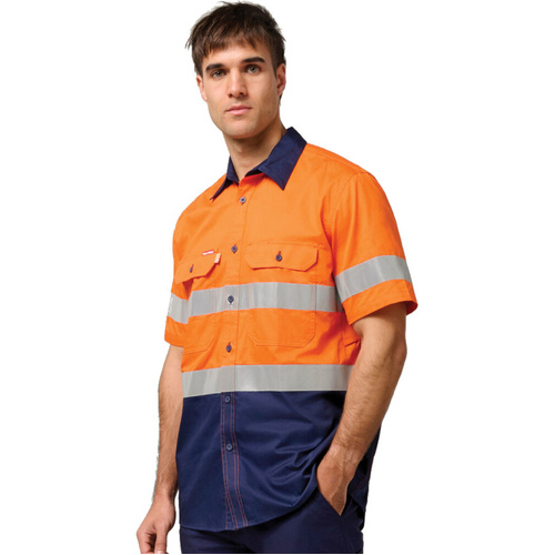 Hip Pocket Workwear - Koolgear - Ventilated Hi-Vis Two Tone Shirt with Tape Short Sleeve