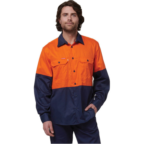 Hip Pocket Workwear - Core - Shirt Long Sleeve 2 Tone Vented