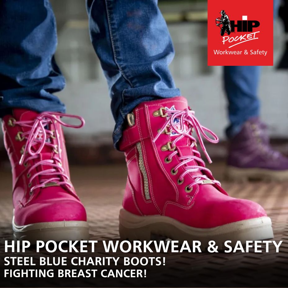 STEEL BLUE CHARITY BOOTS – FIGHTING BREAST CANCER!